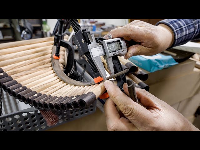 Process of making Pan Flute with Olive Tree. Korean Instrument Factory