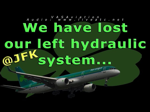 [REAL ATC] Aer Lingus HYDRAULIC LOSS and FIRE at JFK