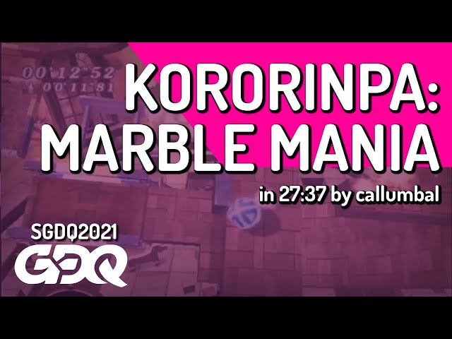 Kororinpa: Marble Mania by callumbal in 27:37 - Summer Games Done Quick 2021 Online