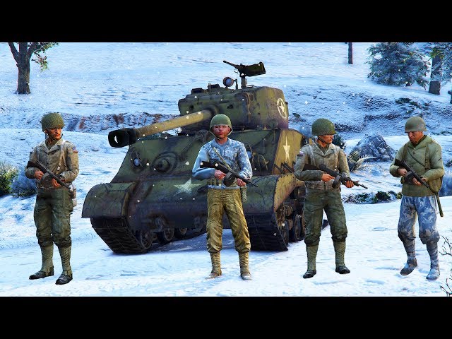 GTA 5 - WW2 Battle of the Bulge! Military Patrol Episode #76 (Paratrooper, World War 2 Mods)