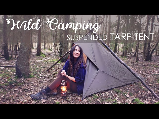 Solo Wild Camping: Tarp Tent suspended from a Tripod Frame