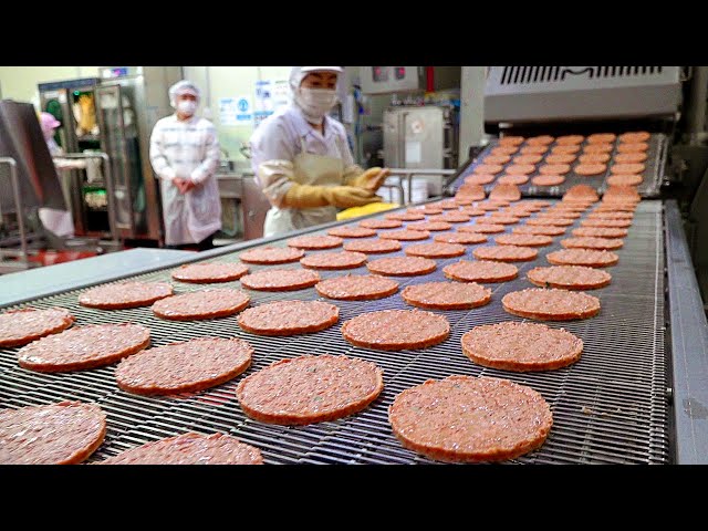 Amazing mass production! Hamburger making process - Korean food factory