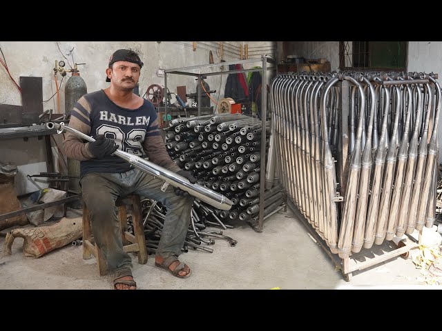 Amazing Technique of Making Motorcycle Silencers in Factory || How Bike Mufflers are Made.