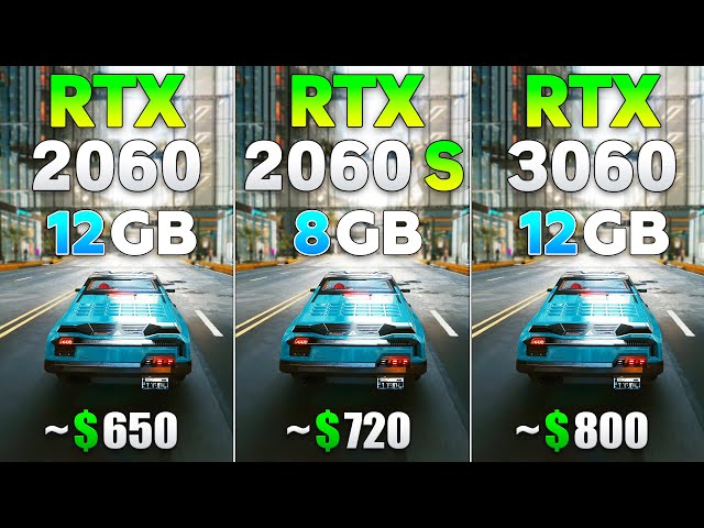 RTX 2060 12GB vs RTX 2060 SUPER vs RTX 3060 - Test in 8 Games