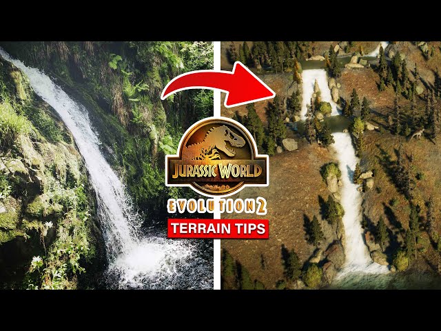 How To: Spectacular Terrain Editing | Waterfalls, Volcano & More | Jurassic World Evolution 2 tips