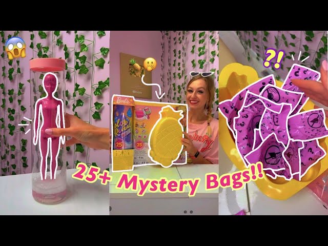 [ASMR] UNBOXING A GIANT MYSTERY *SUMMER* FOAM BARBIE!!😱☀️🍍💦 (25+ MYSTERY BAGS!!🫢🎁) | Rhia Official