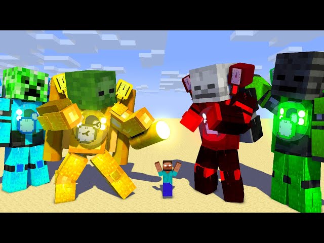 Everyone turned into Clock Man but Herobrine is against it - Minecraft Animation