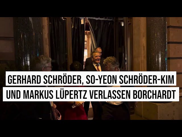 28.04.2024 Berlin Gerhard Schröder, So-yeon Kim, Markus Lüpertz feiern 80.Geburtstagsparty Borchardt