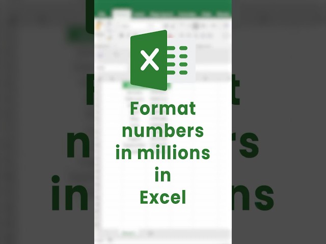 How to Convert NUMBERS into MILLIONS in Excel?  #shorts #excel #tutorialspoint