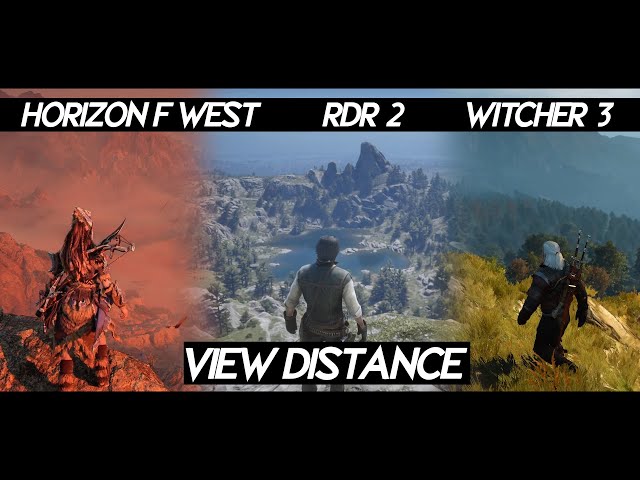 Horizon Forbidden West "VIEW DISTANCE COMPARISON" VS RDR 2 VS Witcher 3 VS AC Valhalla 2022
