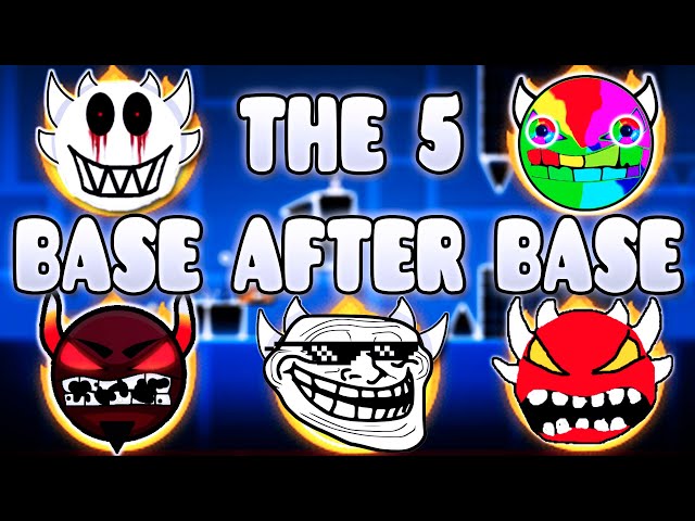 "THE 5 BASE AFTER BASE" !!! - GEOMETRY DASH BETTER & RANDOM LEVELS