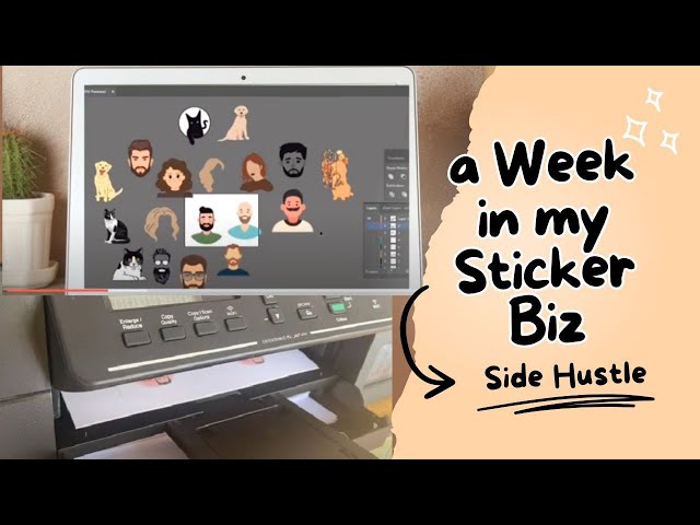 Self-Taught Graphic Designer working on my Sticker Business, Weekly Side Hustle Vlog
