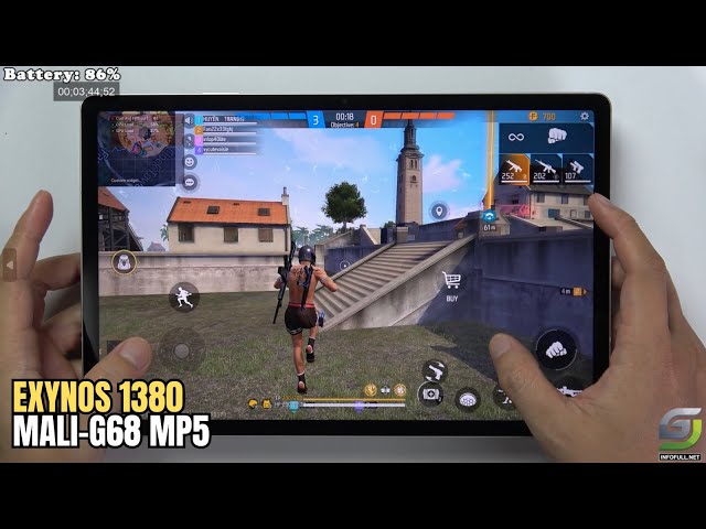 Samsung Tab S9 Fe+ test game Free Fire Mobile