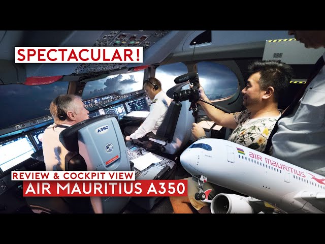 Spectacular Thunderstorm on Air Mauritius A350 (Flight Review & Cockpit View)