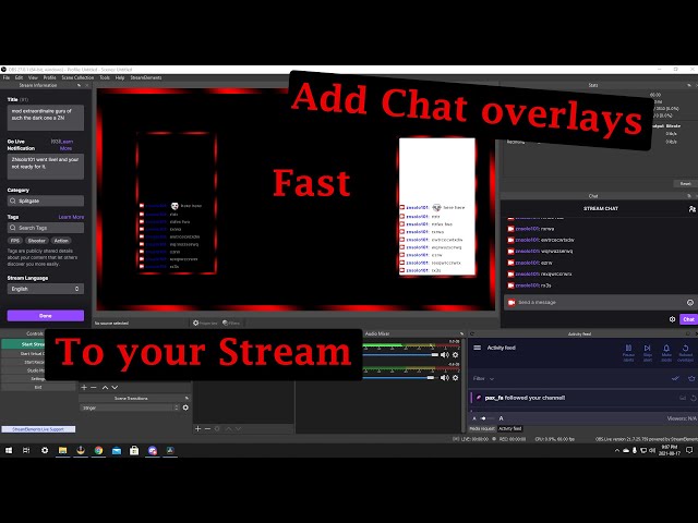 How to add a chat overlay to your twitch stream using obs and stream elements