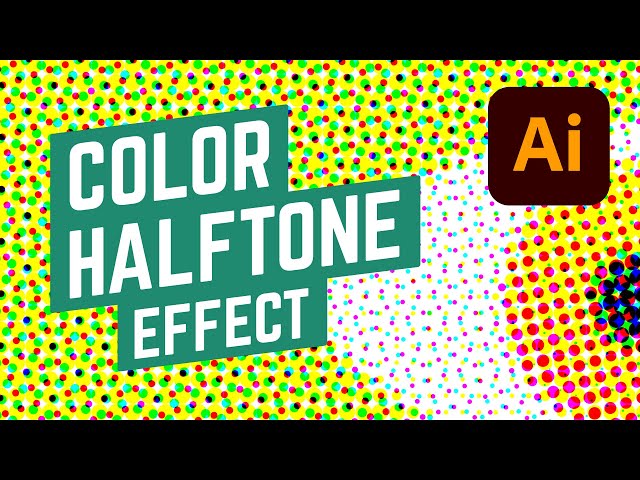 Create a Color Halftone Effect on Illustrator #shorts