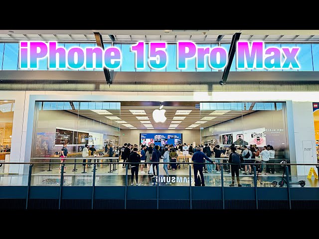 Apple Store iPhone 15 Pro Max Launch Day INSANITY! All Sold Out! Unboxing & Impressions
