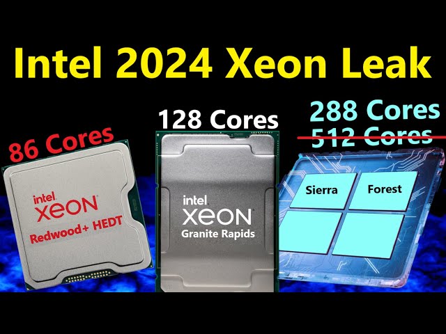 Intel 2024 Xeon Leak: 512 Core Sierra Forest, 128 Core Granite Rapids, Redwood+ Cove HEDT