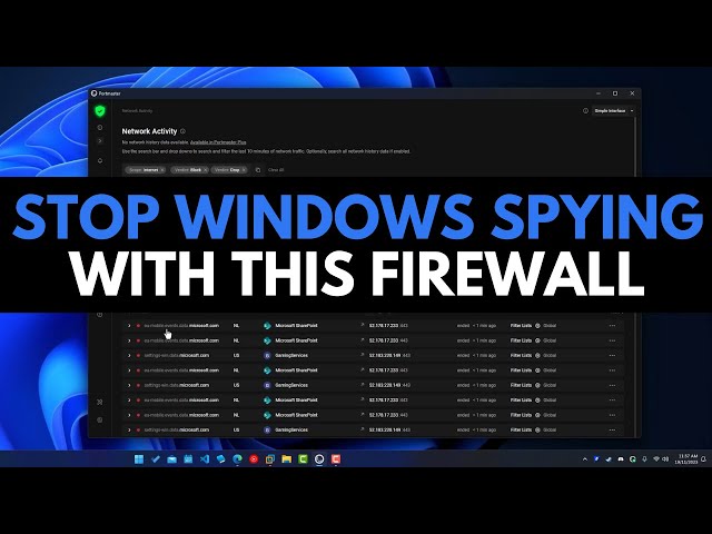 Stop Windows Spying with one click Firewall