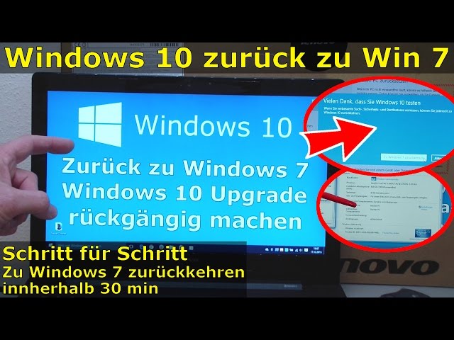 Windows 10 zurück zu Windows 7 - Update rückgängig machen - Downgrade - windows.old