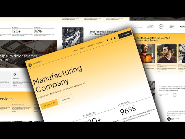 Construction Company Website builder | Manufacturing company Website Template | PowerM5