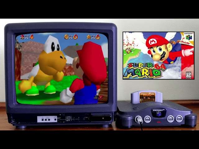Super Mario 64 Intro, first 8 stars and first Bowser key officially captured from a Nintendo 64