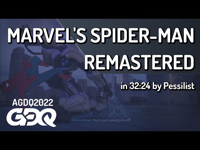 Marvel's Spider-Man Remastered by Pessilist in 32:24 - AGDQ 2022 Online