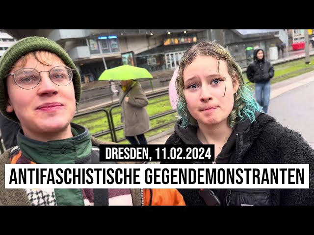 11.02.2024 #Dresden #Antifaschistische Gegendemonstranten gegen Aufzug von #Rechtsextremisten