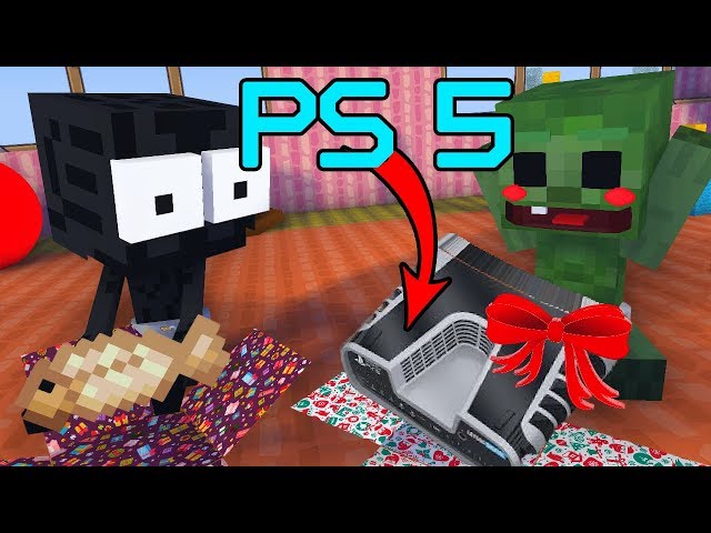 Monster School UNBOXING : UNBOXING PLAYSTATION 5 NEW YEAR GIFT  - Minecraft Animation