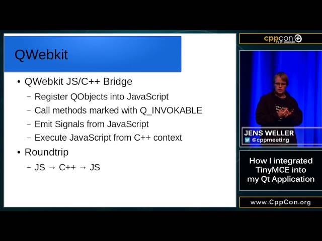 How I integrated TinyMCE into my Qt Application - Jens Weller [ CppCon 2015 ]