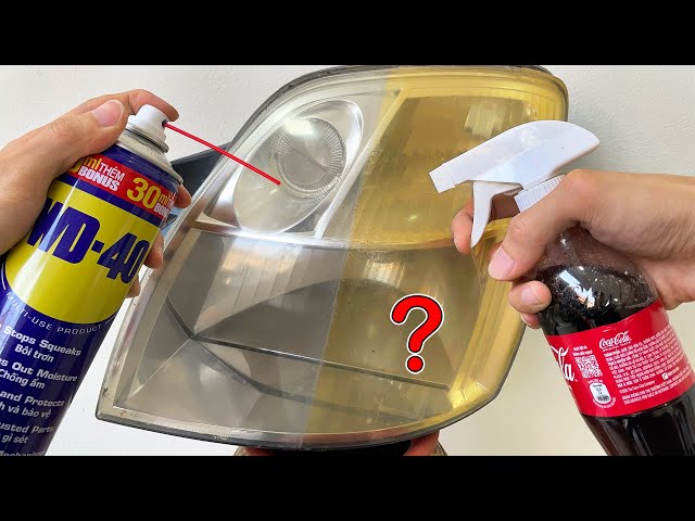 Genius Method! Will WD-40 or CocaCola be able to Polish Car Light to look Like New in a Few Minutes?