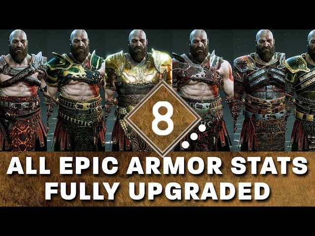 God of War - All Epic Armor Sets - Fully Upgraded Stats Showcase and How to Get The Best Epic Armor