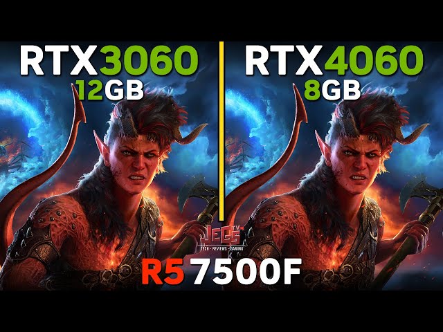 RTX 3060 12GB vs RTX 4060 | R5 7500F | Tested in 17 games