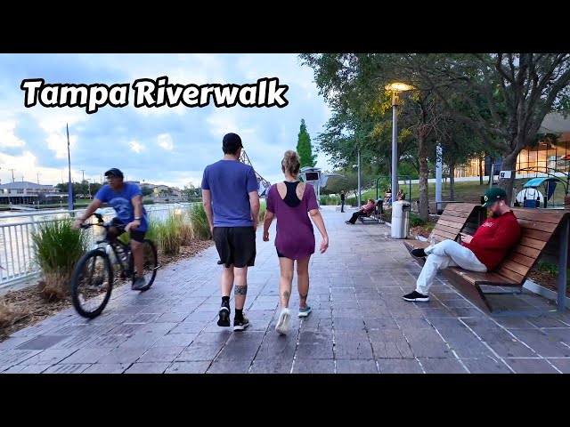 Tampa Riverwalk Florida 4k Walking Tour