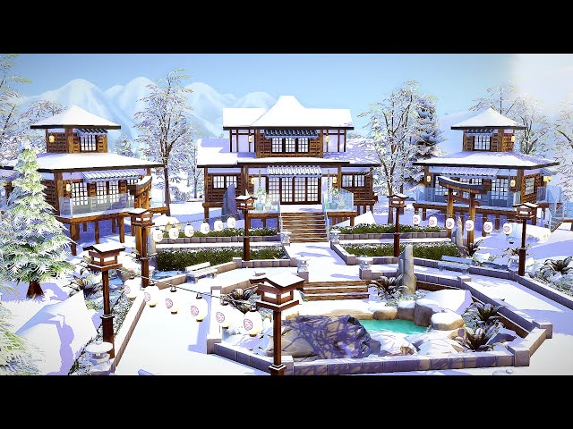 LUXURY RENTAL VILLAGE ~ The Sims 4 Snowy Escape Speed Build (No CC)