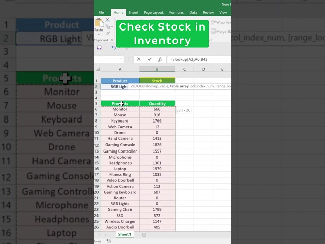 How to Check Stock in Inventory in Excel? #shorts #excel