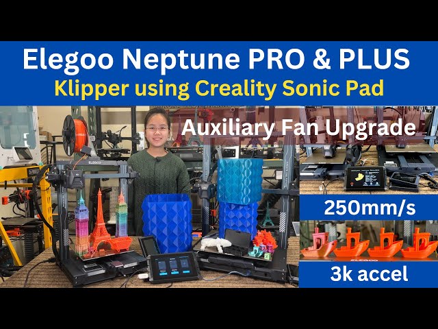 Elegoo Neptune 3 Pro & Plus: 250mm/s high speed printing, stock Marlin VS Creality Sonic pad Klipper