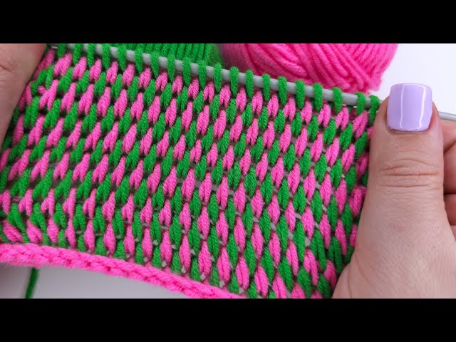 How to crochet two color simple tunisian stitch