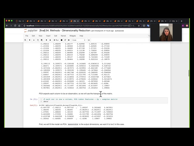 Julia for Data Science - Video 4: Dimensionality Reduction, by Dr. Huda Nassar (JuliaAcademy.com)