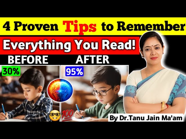 4 Proven Ways to Remember Anything ✅💯 || Boost Your Memory 🧠 || Dr.Tanu Jain Ma'am | @Tathastuics