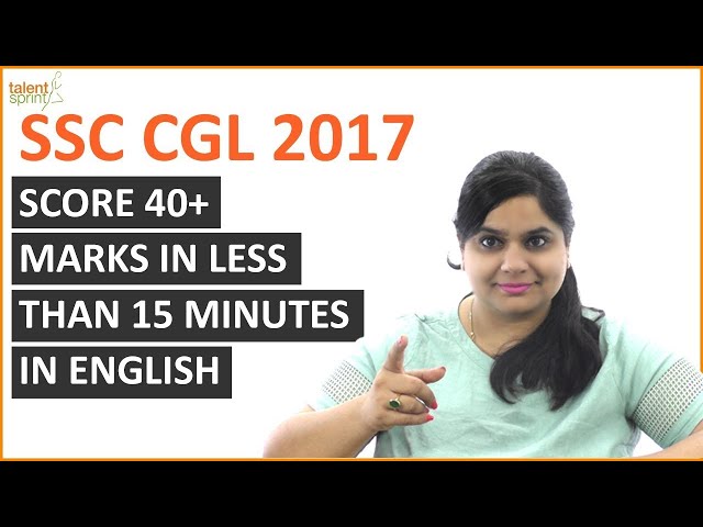 SSC CGL 2017 : Score 40+ Marks in less than 15 Minutes in English | TalentSprint