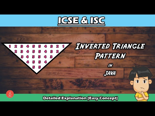 Inverted Triangle Pattern | WAP to print number pattern in java | For ICSE & ISC | BluejCode