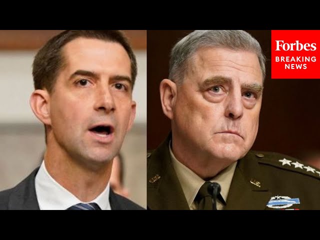 'Why Haven't You Resigned?': Tom Cotton Slams Mark Milley To His Face Over Afghanistan