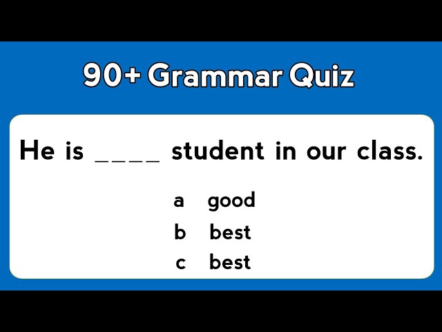 Grammar Quiz।90+ English Grammar Questions। English Grammar Test