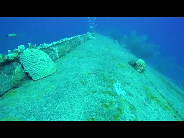 My attempt at plugging a leak in a ship.  This is the Hilma Hooker wreck in Bonaire.