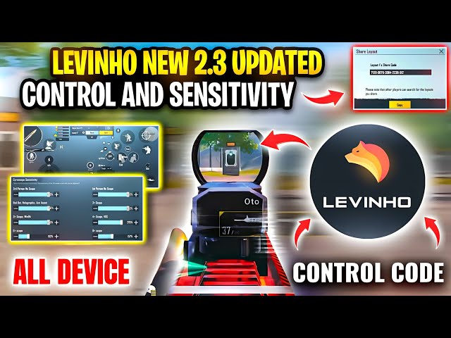 🔥New Levinho Sensitivity (2.3 Update) & Levinho Control Code & sensitivity code pubg/bgmi 2022