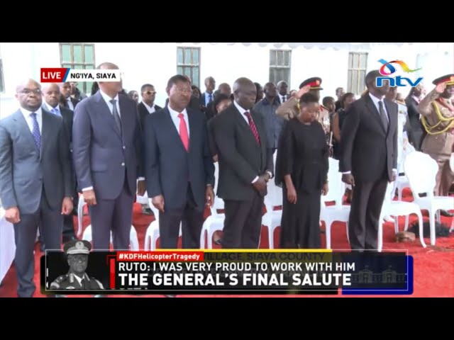 General Francis Ogolla receives a 19-gun salute before burial
