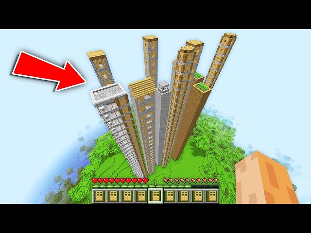 How Villagers build this TALLEST SECRET VILLAGE in My Minecraft World ??? Biggest Longest House !!!