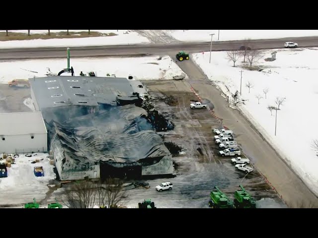 John Deere dealership goes up in flames in western Minnesota