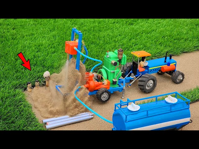 diy tractor mini borewell drilling machine || boring machine || @MiniCreative1 || @sunfarming7533